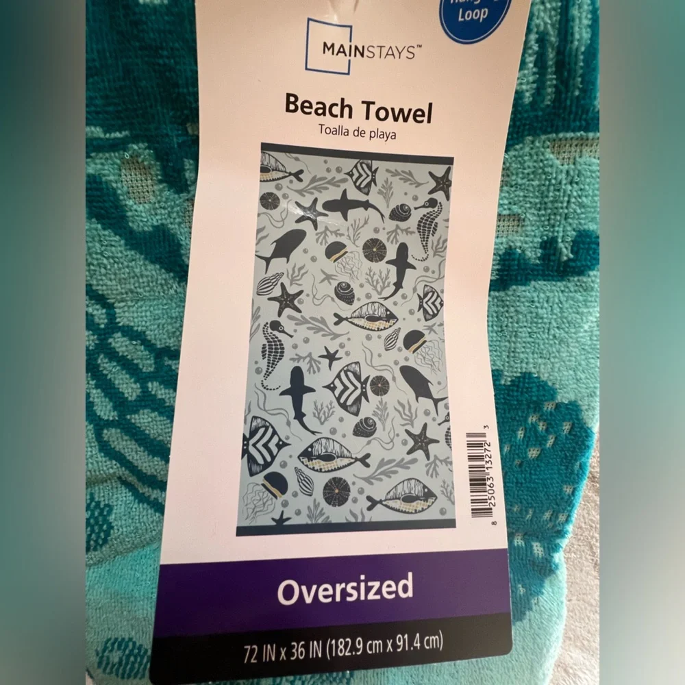 Mainstays Oversized Tropical Fish Beach Towel